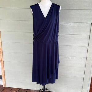 London Style Collection Faux Wrap Dress